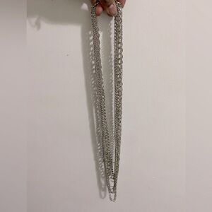 Long silver necklace